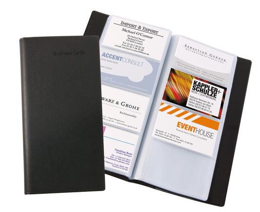 Sigel Si-Vz172 Visitekaartmap Kunstleer Zwart Voor 192 Kaarten