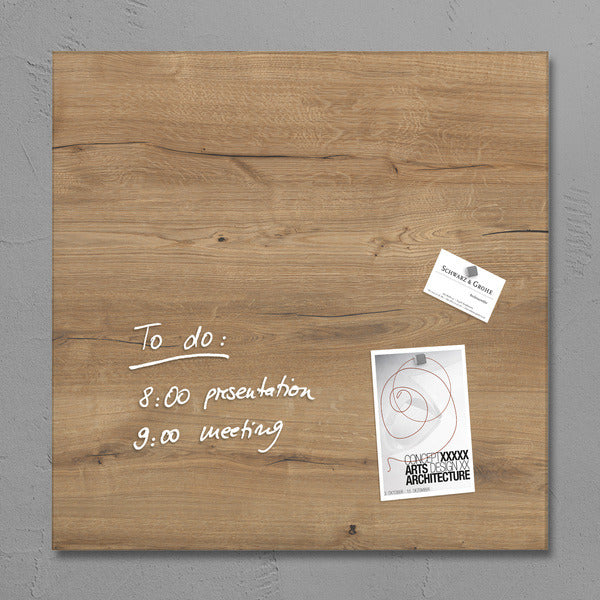 Sigel Si-Gl254 Glasmagneetbord Artverum 480X480X15Mm Natural Wood