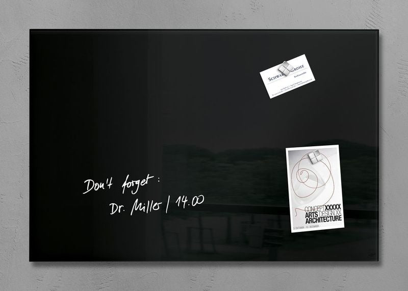 Sigel Si-Gl120 Glasmagneetbord Artverum 600X400X15Mm Zwart