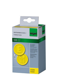 Sigel Si-Wm002 Waardemunten Kunststof 100 Stuks 25Mm Eten Geel