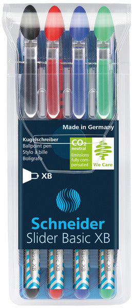 Schneider S-151294 Balpen Slider Basic Xb Etui A 4 Stuks W.v. 1 Gratis