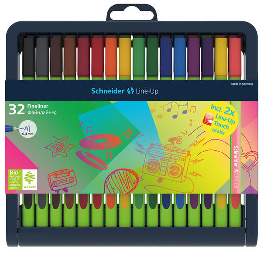 Schneider S-191091 Fineliner Line-Up 0,4Mm Assorti 32 Stuks Incl. 2X Gratis Line-Up Touch