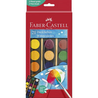 Faber Castell Fc-125027 Waterverfdoos 21 Kleuren + 2 Penselen