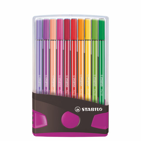 Stabilo Pen 68 In 20 Kleuren Antraciet/Roze