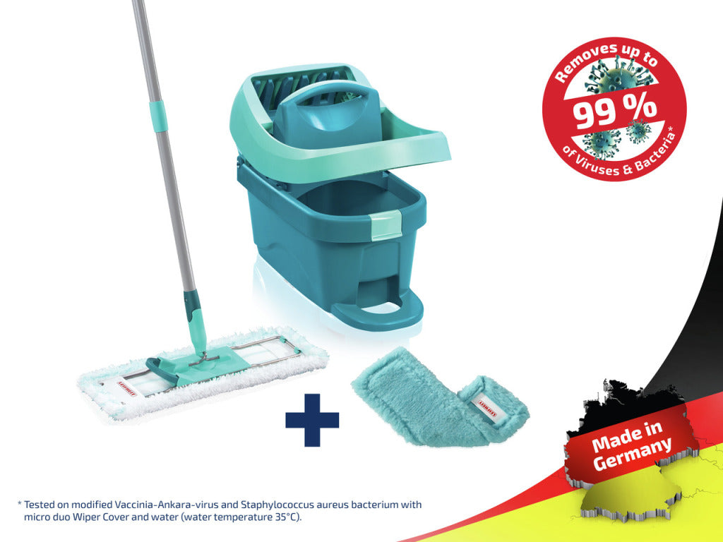 Leifheit 55167 Profi Vloerwisser Xl 42 Cm Compleet Systeem Met Wieltjes Micro Duo + Static Plus