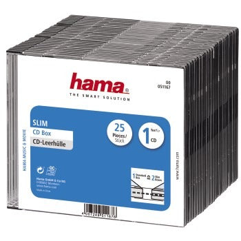 Hama Cd Slim Box Zwart 25Pak