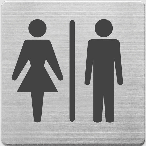 Alco Al-450-3 Pictogram Rvs 90X90X1Mm - Wc Dames En Heren -