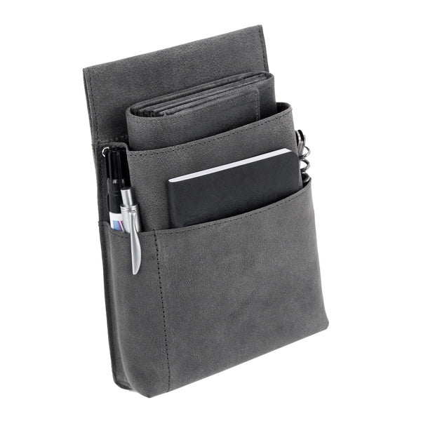 Alassio Ju-42196 Kelnerportefeuille Hunter Leer Grijs 18,5X9,5 Cm