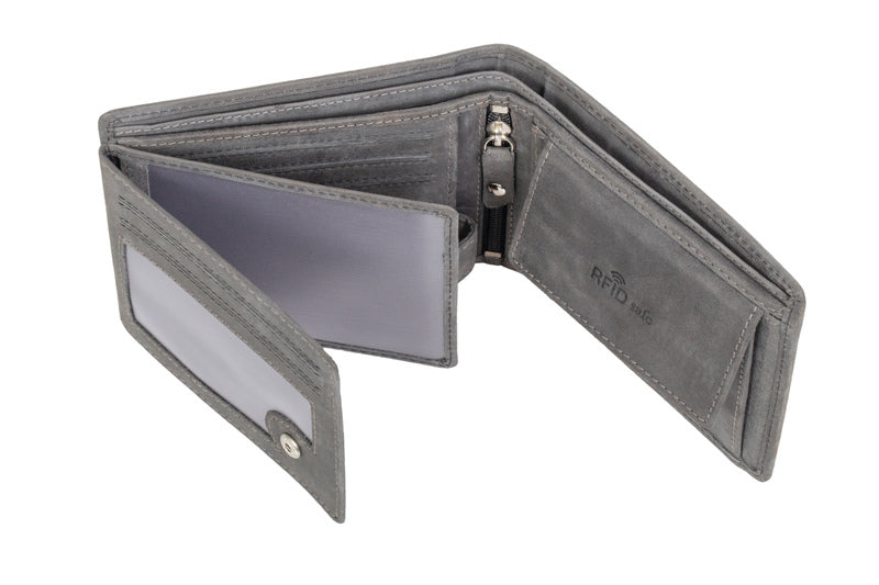 Juscha Ju-47254 Portefeuille Horizontaal Rfid Pride And Soul. Grijs Leer.