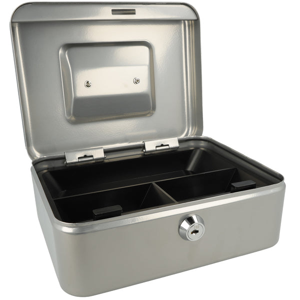 Westcott Ac-E51001-Zi Geldkist 200X161X90Mm Zilver, Kunststof Inzet Met 3 Vakken