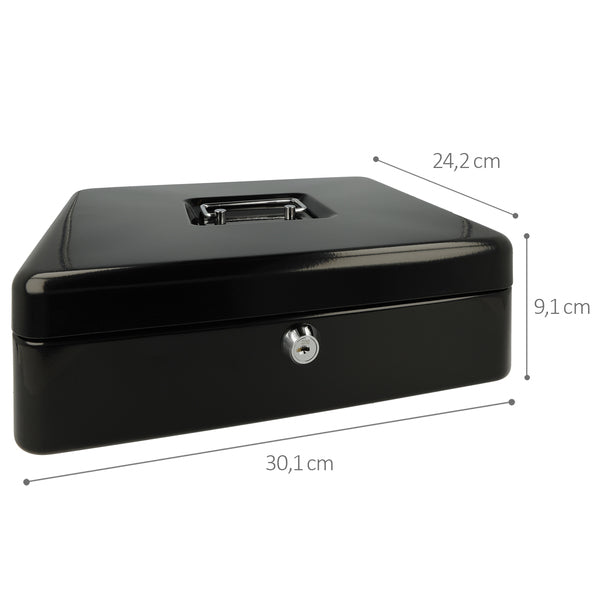 Westcott Ac-E51002-Zw Geldkist 301X242X91Mm Zwart, Kunststof Inzet Met 5 Vakken