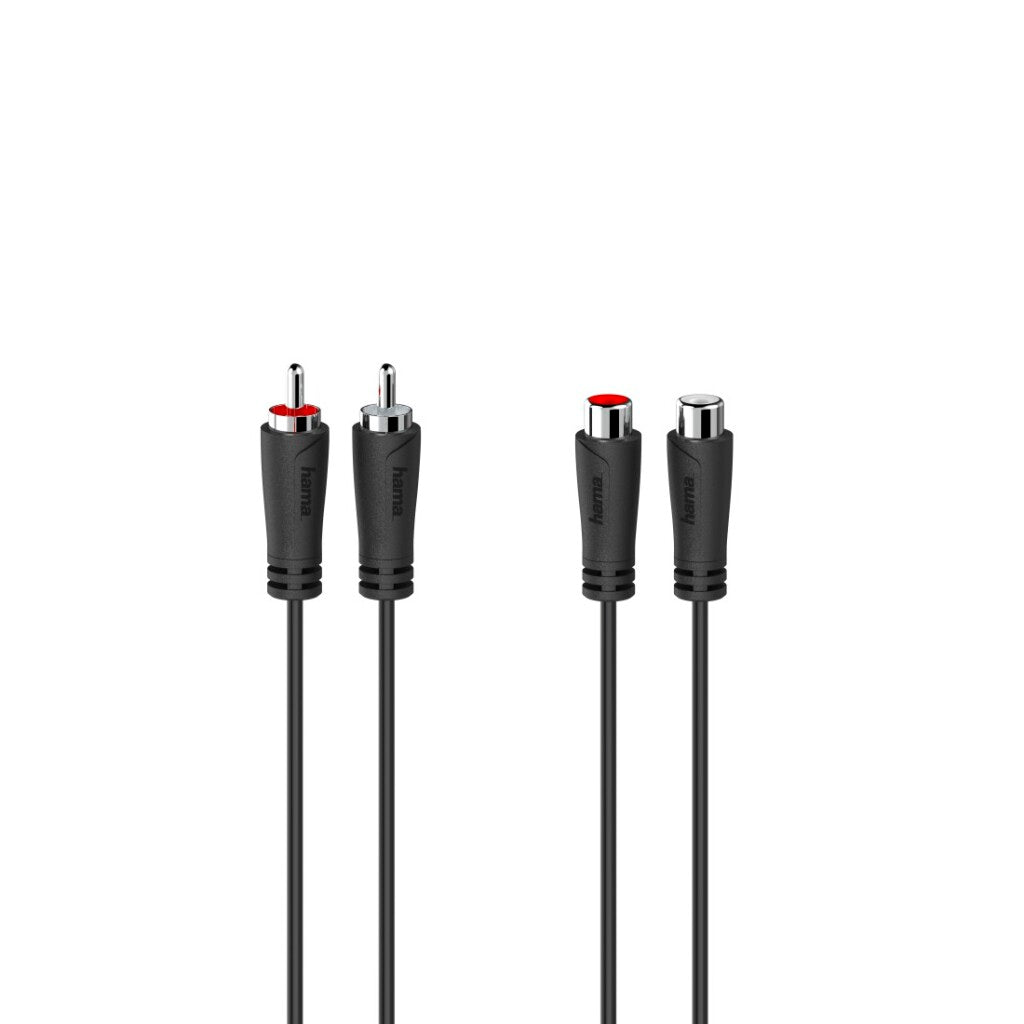 Hama Audio-Verlengkabel 2 Cinch-Stekkers - 2 Cinch-Koppelingen 1,5 M