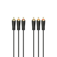 Hama Audio-/Videokabel 3 Cinch-Stekkers - 3 Cinch-Stekkers Verguld 1,5 M