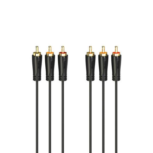 Hama Audio-/Videokabel 3 Cinch-Stekkers - 3 Cinch-Stekkers Verguld 1,5 M