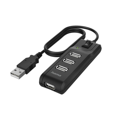 Hama Usb-Hub 4-Poorts Usb 2.0 480 Mbit/S Aan/Uit-Schakelaar