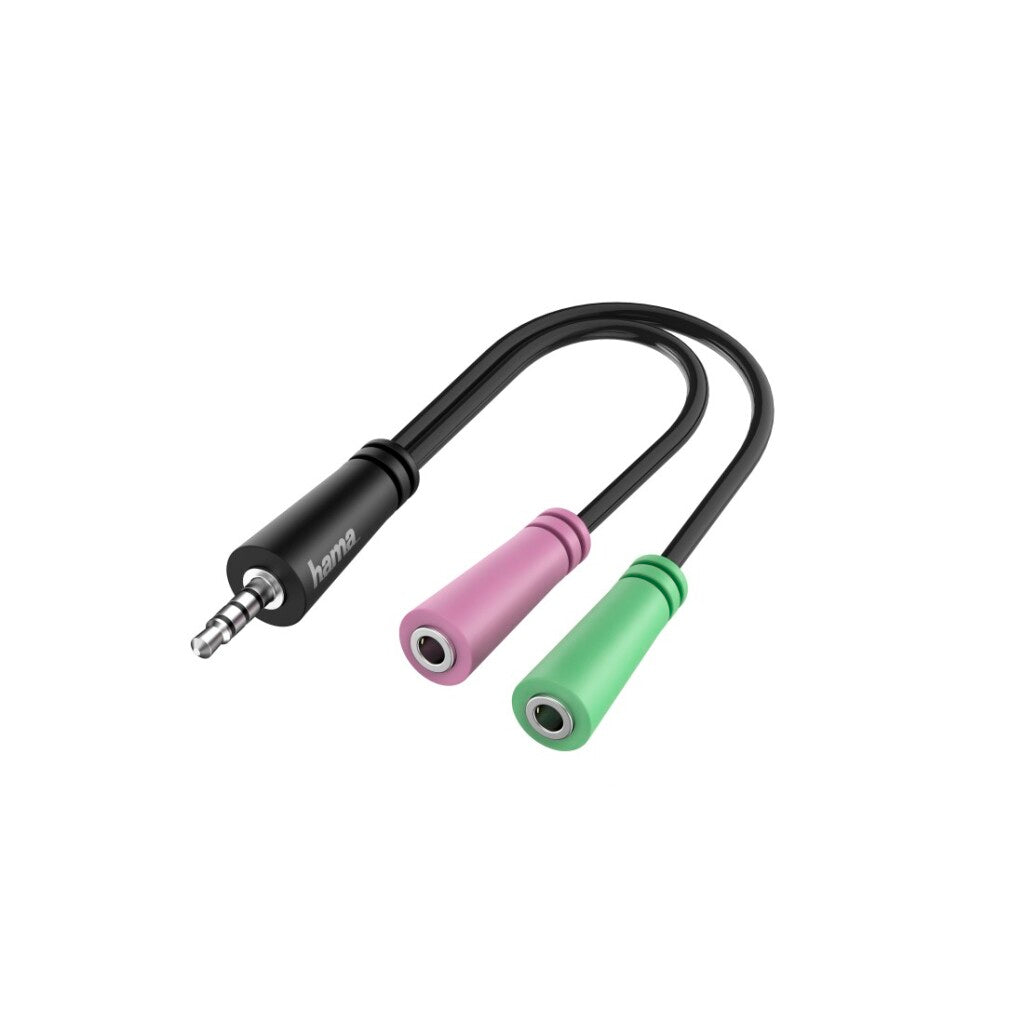Hama Audio-Adapter 4-Pol. 3,5-Mm-Jack-Stekker - 2X 3-Pol. 3,5-Mm-Jack-Headset