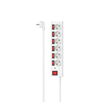 Hama Stekkerdoos 6-Voudig Overspanningsbev. Ind. Schakelbaar 1,4M Wit