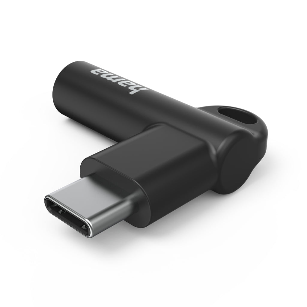 Hama Aux-Adapter Usb C&Ndash;3.5 Mm Jack Aansluiting 90&Deg; Hoekstekker Zwart
