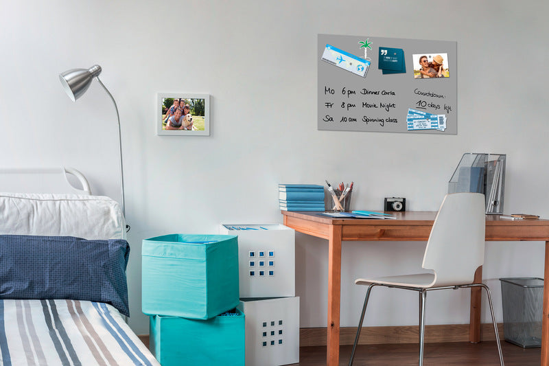 Sigel Si-B1206 Glasmagneetbord Be!Board Composiet Grijs 600X400X9Mm Incl. 2 Magneten