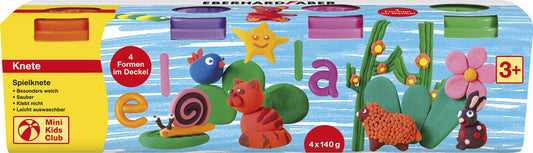 Eberhard Faber Ef-572510 Kinderklei In Beker,140Gr Oranje, Roze, Groen, Paars