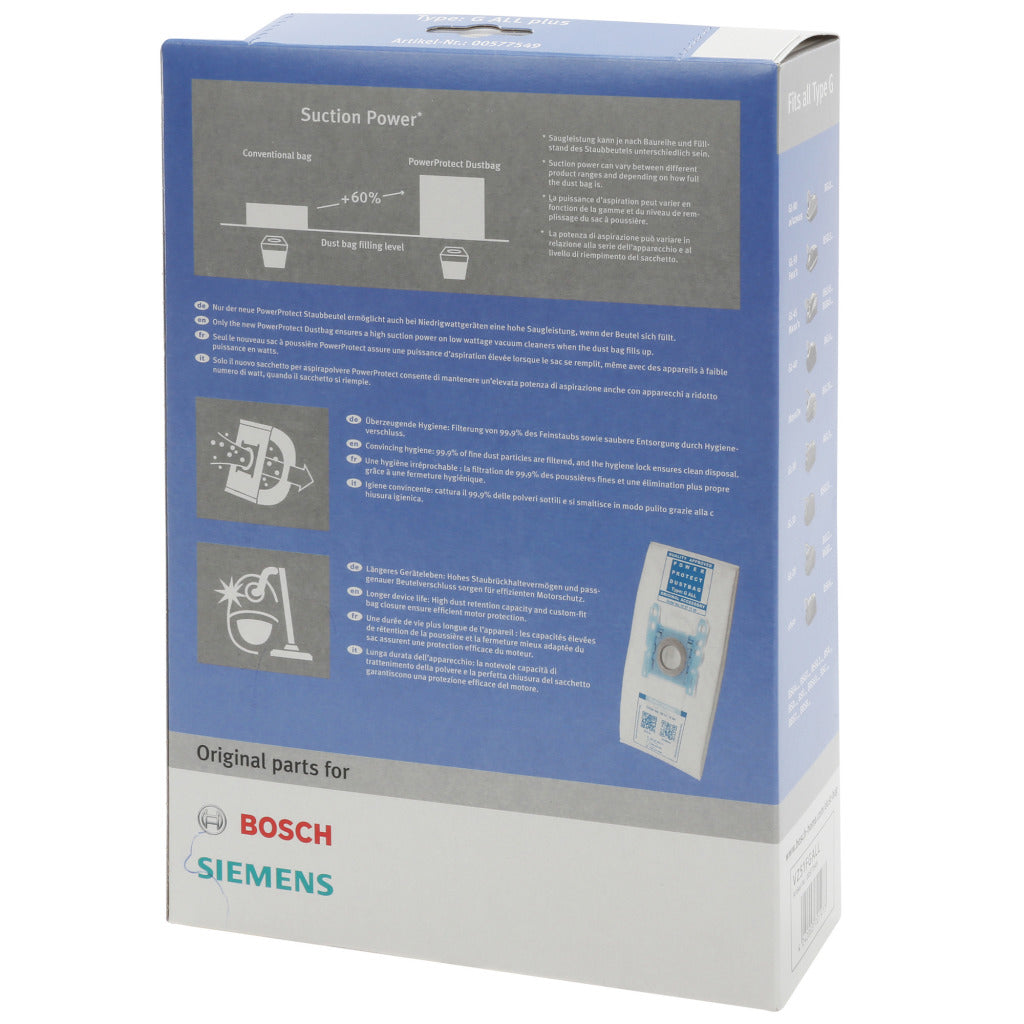 Bosch Siemens Bbz51Fgall Stofzuigerzak Type G Powerprotect Stofzak