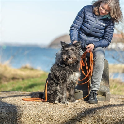 Trixie Sleeplijn Met Rubber Bekleed Zonder Handlus Oranje 10 Mtrx1,5 Cm