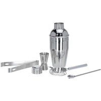 Cocktailset Rvs - 5-Delig - Cocktailshaker - Lepel - Klopper - Maatbeker - Ijstang