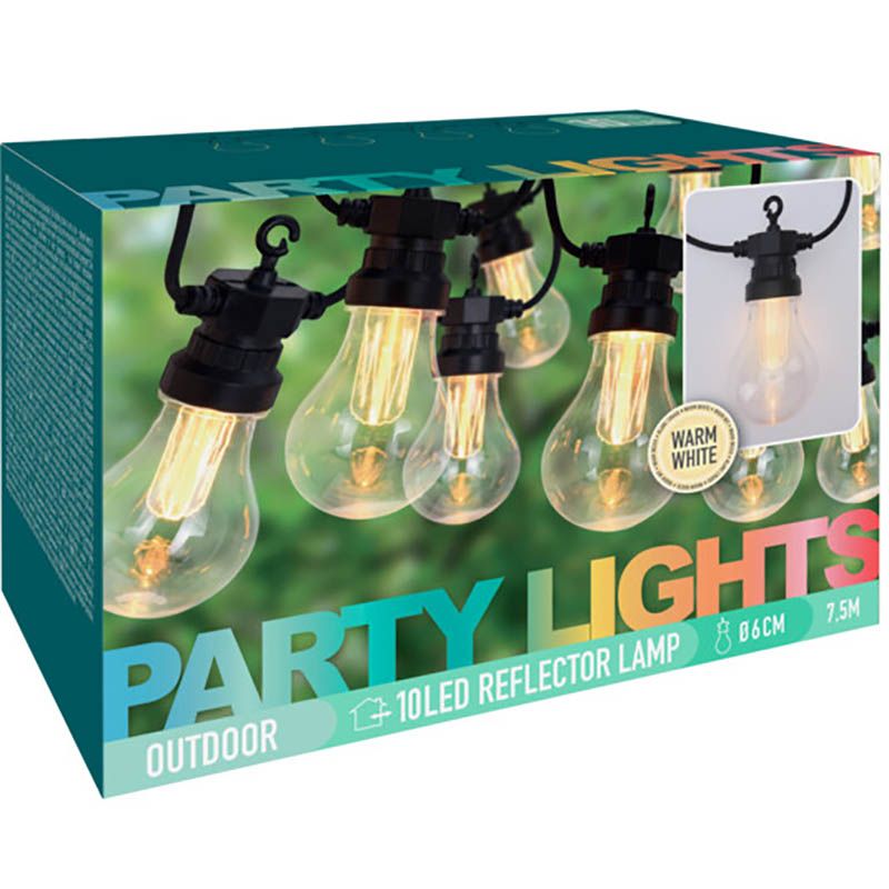 Lichtsnoer Met 10 Led Reflector Lampen - Voor Buiten