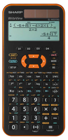 Citizen Sh-Elw531Xgyr Calculator Sharp Elw531Xgyr Zwart-Oranje Wetenschappelijk Write View