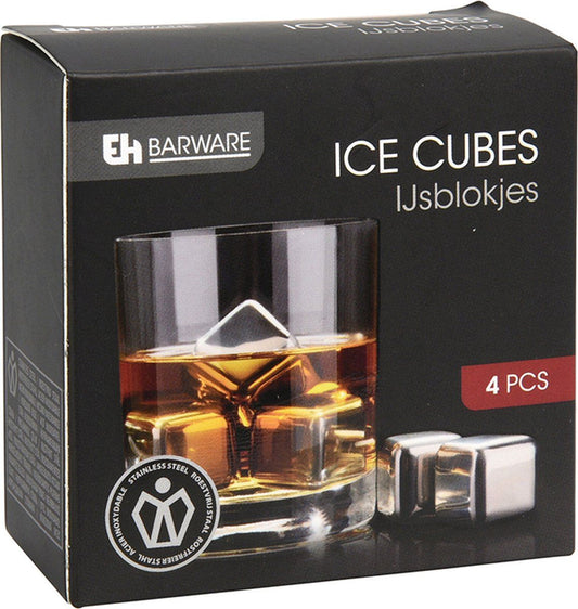 Excellent Houseware Ijsblokjes Rvs - 4 Stuks