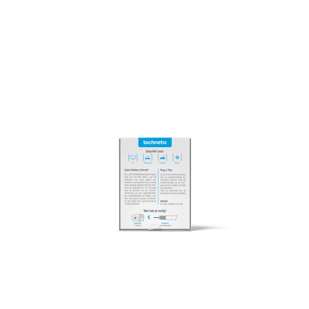 Technetix Tn-F-Con-A S Coax Doe-Het-Zelf Stekker 2X F-Male