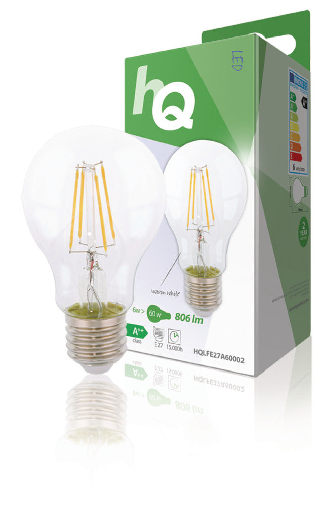 Hq Hqlfe27A60002 Led Retro Filament Lamp E27 A60 6 W 806 Lm 2700 K