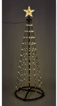 Kerstboom - Vlaggenmast - 210Cm - 370 Led - Zwart Frame - Warm Wit