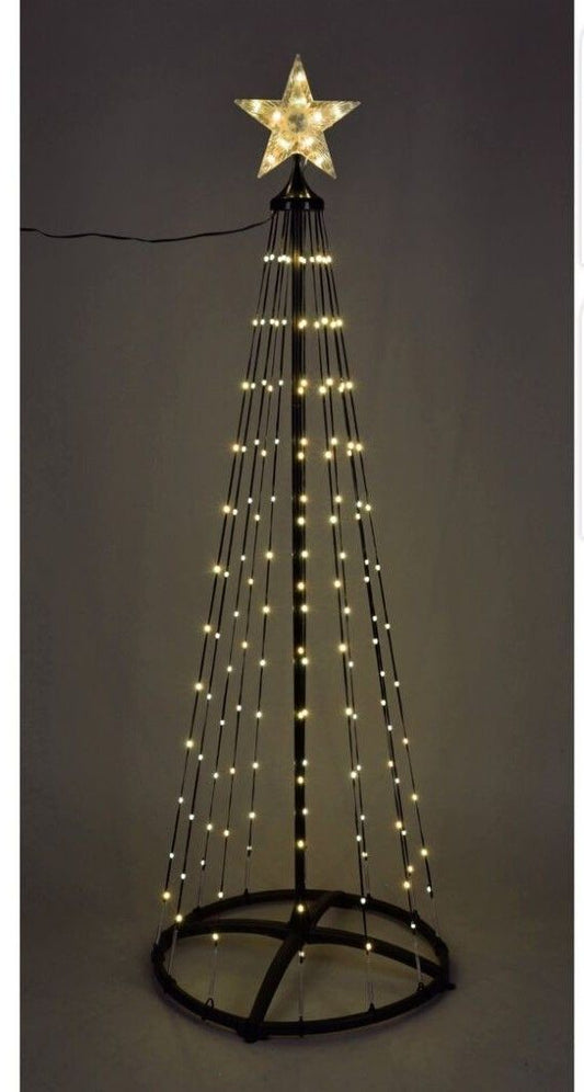 Kerstboom - Vlaggenmast - 210Cm - 370 Led - Zwart Frame - Warm Wit