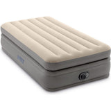 Intex 64162Nd Prime Comfort 1-Persoons Luchtbed 99X191X51 Cm + Ingebouwde Pomp Grijs/Beige