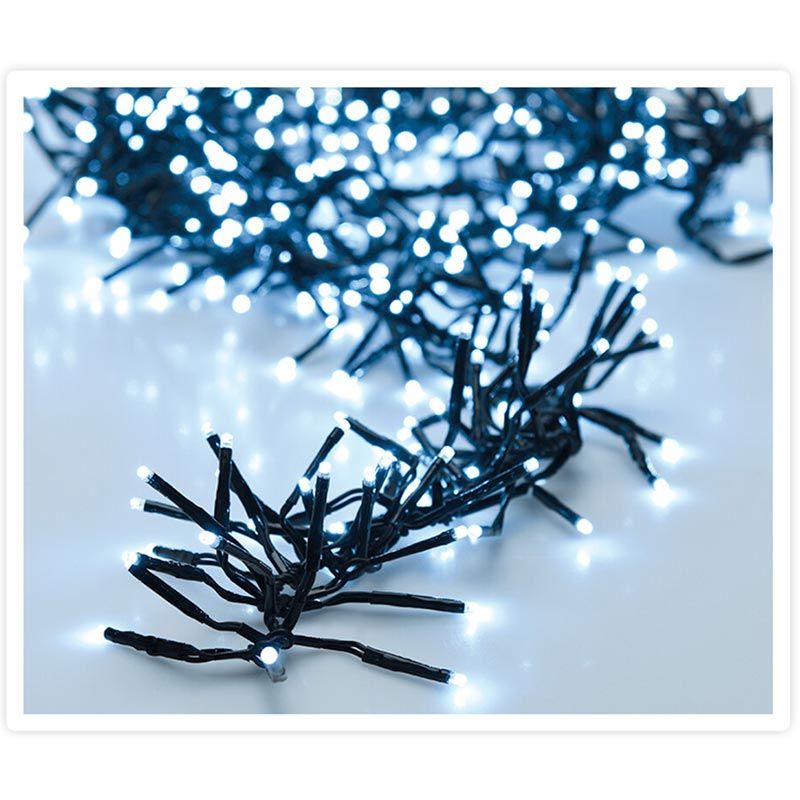 Clusterverlichting 192 Led -  1.4M - Wit - Batterij - Lichtfuncties - Geheugen - Timer