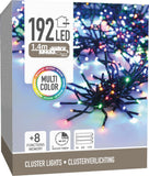 Clusterverlichting 192 Led -  1.4M - Multicolor - Batterij - Lichtfuncties - Geheugen - Timer