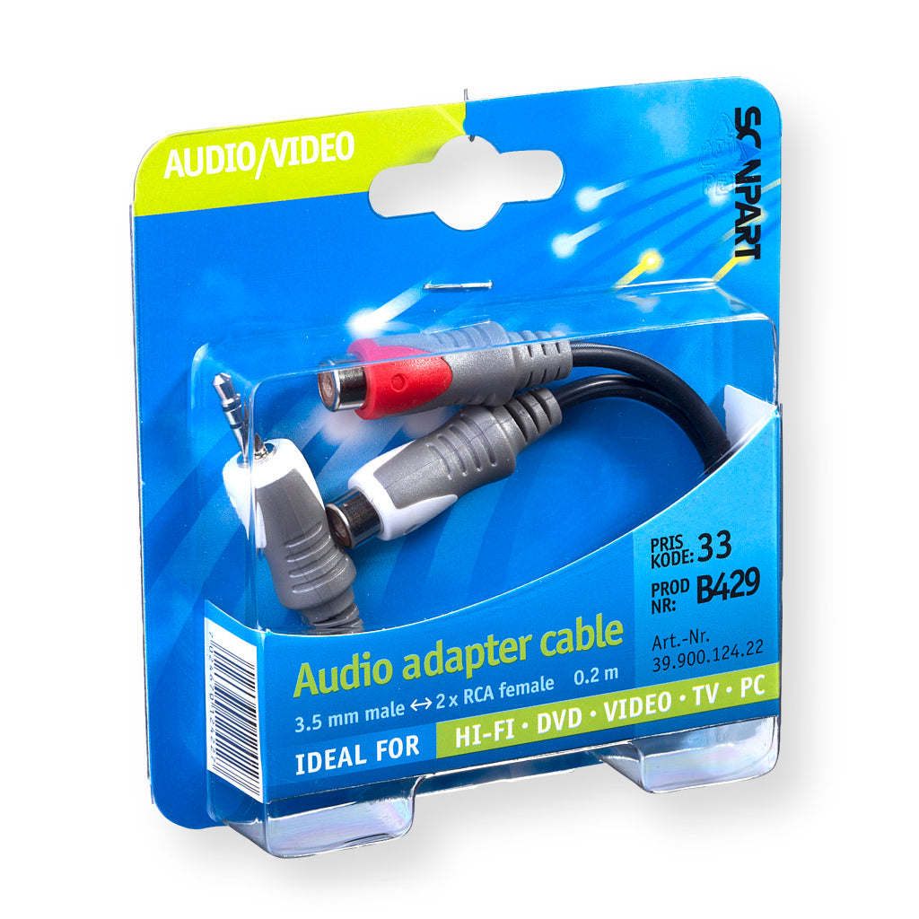 Scanpart Verloopkabel 3.5S(M)-2Tulp(F) 0.2M