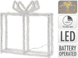 Kerstverlichting Kado - 80 Led - 23 Cm Hoog - Timer - Op Batterijen - Buiten En Binnen