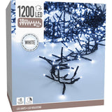 Maxi Cluster Kerstverlichting - 1200 Led - 18M - Wit - Timer - Lichtfuncties - Geheugen - Buiten