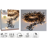 Maxi Cluster Kerstverlichting - 1000 Led - 15M - Extra Warm Wit - Timer - Lichtfuncties - Geheugen - Buiten