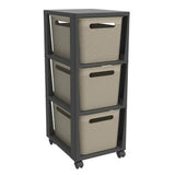Rotho Pina Ladekastje Met 3 Laden 77X36.6X29.6 Cm Cappuccino/Antraciet