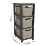 Rotho Pina Ladekastje Met 3 Laden 77X36.6X29.6 Cm Cappuccino/Antraciet
