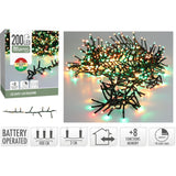 Micro Cluster 200 Led - 4M - Three Tone Traditional - Batterij - Lichtfuncties - Geheugen - Timer