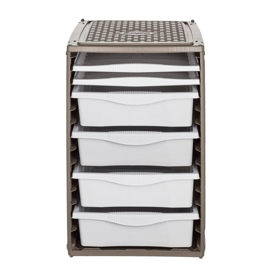 Bama Ri,Ordino Opbergsysteem 34X41X53 Cm Taupe/Wit