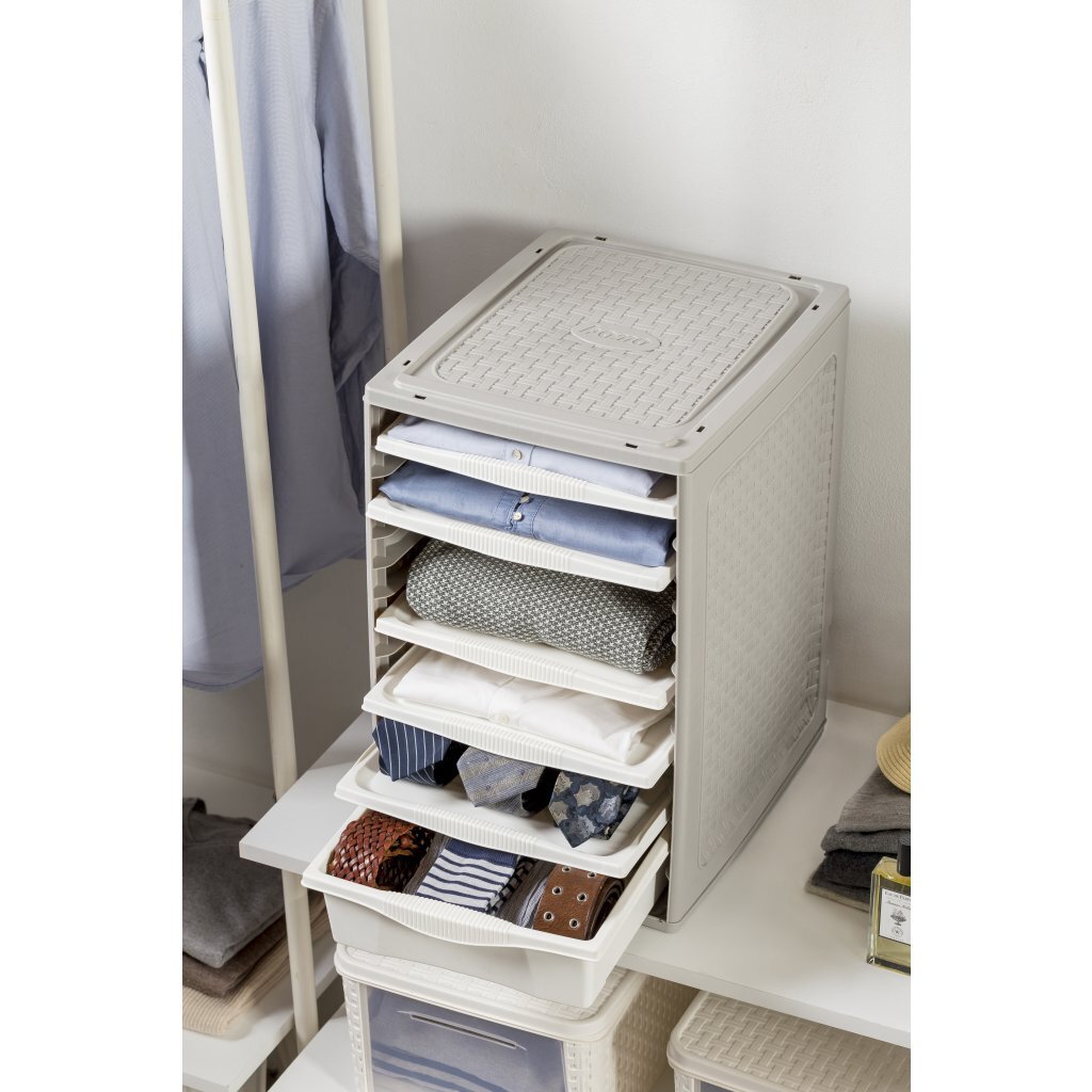 Bama Ri,Ordino Opbergsysteem 34X41X53 Cm Taupe/Wit