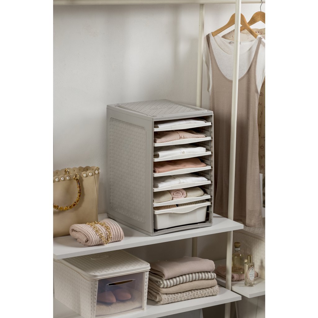 Bama Ri,Ordino Opbergsysteem 34X41X53 Cm Taupe/Wit
