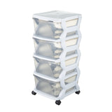 Bama Insieme Ladesysteem Met Wieltjes 4 Laden 36X40X80 Cm Wit/Transparant