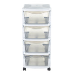 Bama Insieme Ladesysteem Met Wieltjes 4 Laden 36X40X80 Cm Wit/Transparant