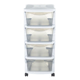 Bama Insieme Ladesysteem Met Wieltjes 4 Laden 36X40X80 Cm Wit/Transparant